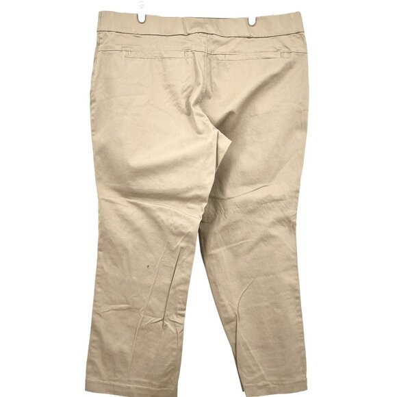 LEE Women's Natural Fit Pull-on Straight Leg High Rise Flat Tan Pants Size 24W - Picture 2 of 8